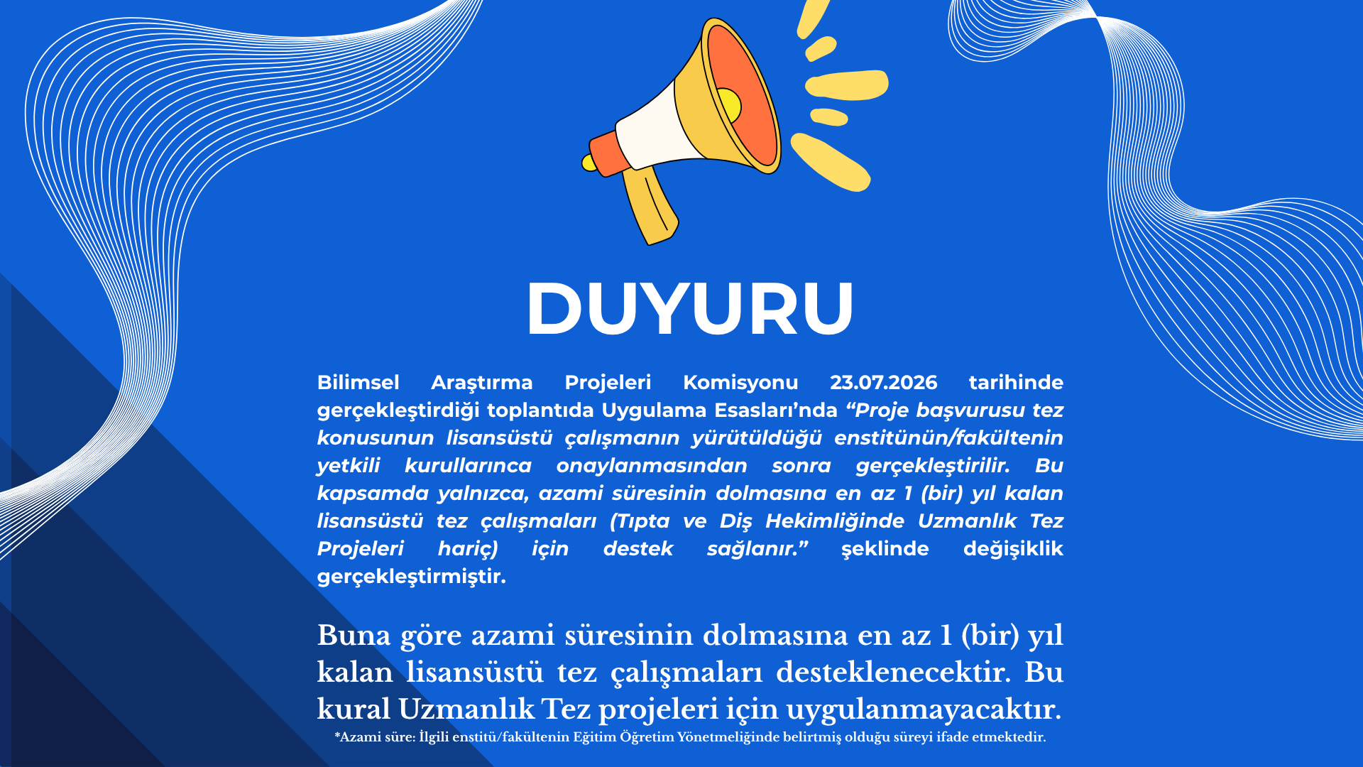 Lisansüstü tez projeleri başvuru