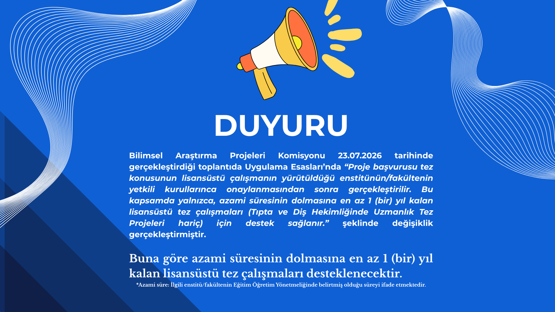 Tez Projeleri Duyuru